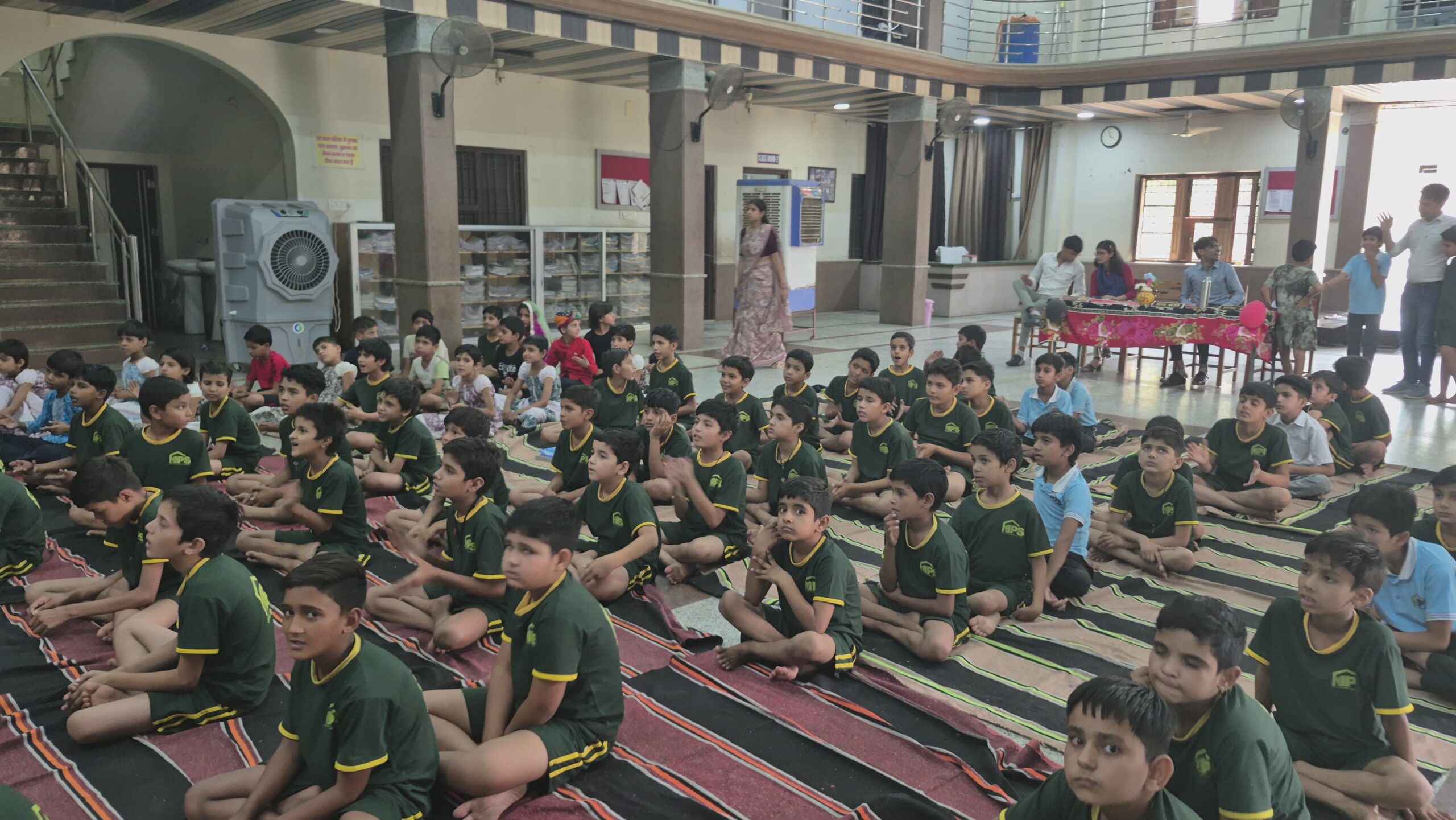 IPS Academy Ratangarh students participating in an indoor group activity